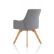 Carmen Wooden Leg Grey Fabric Visitor Chair